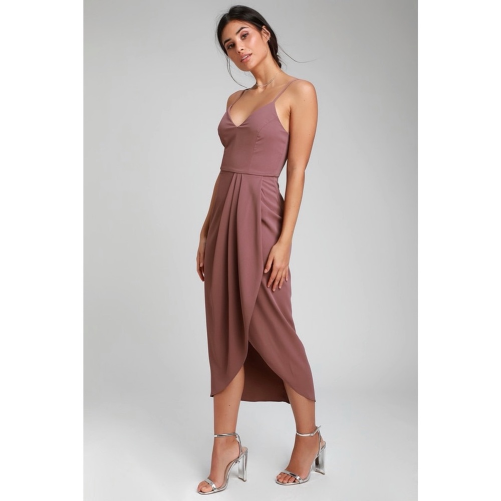 Lulu’s Reinette Mauve Purple Midi Dress